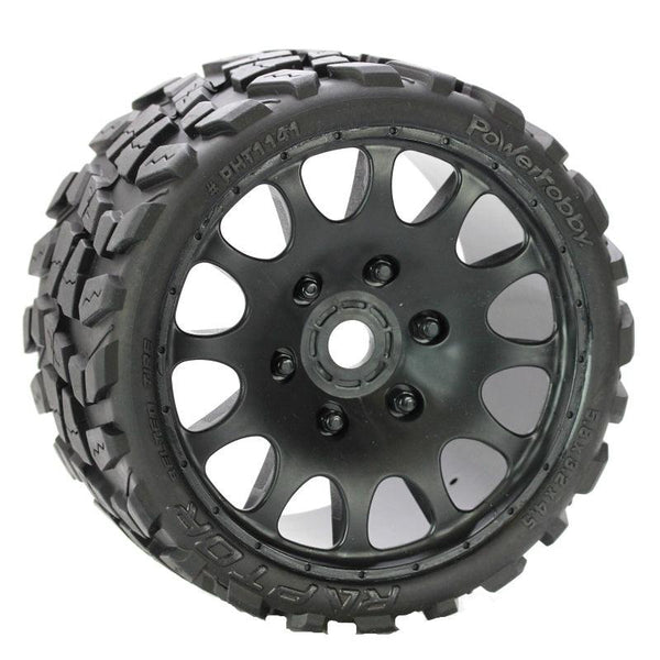 Powerhobby Raptor Belted Monster Truck Tires / Wheels w 17mm Hex (2) Sport