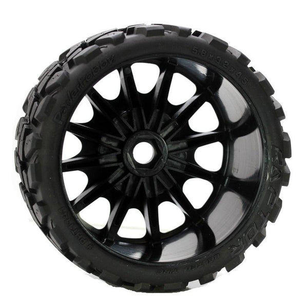 Powerhobby Raptor Belted Monster Truck Tires / Wheels w 17mm Hex (2) Sport
