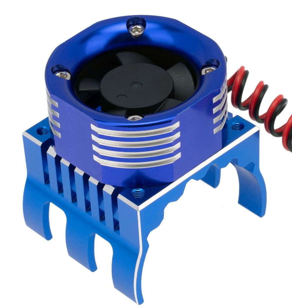 PowerHobby 1/8 Aluminum High Speed LED Lights Cooling Fan Heatsink Mount Blue