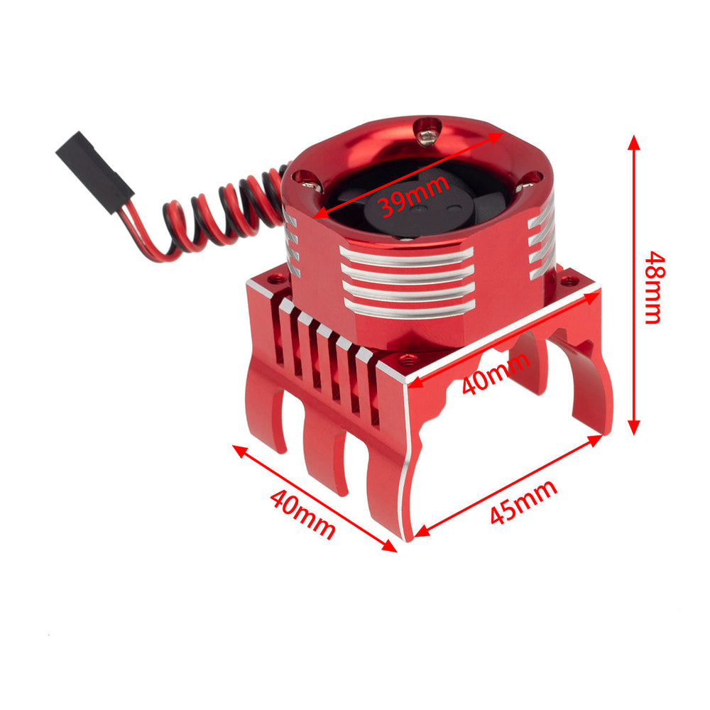 PowerHobby 1/8 Aluminum High Speed LED Lights Cooling Fan Heatsink Red