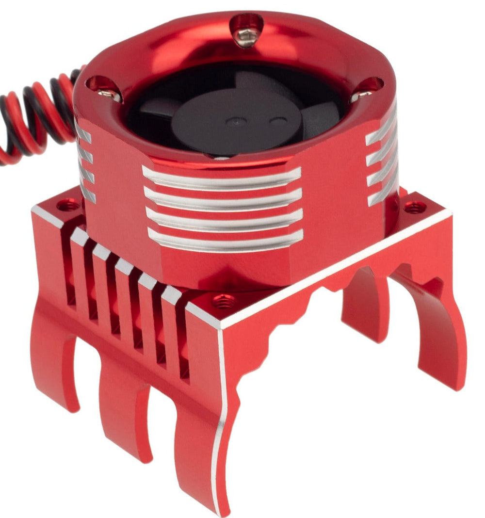 PowerHobby 1/8 Aluminum High Speed LED Lights Cooling Fan Heatsink Red