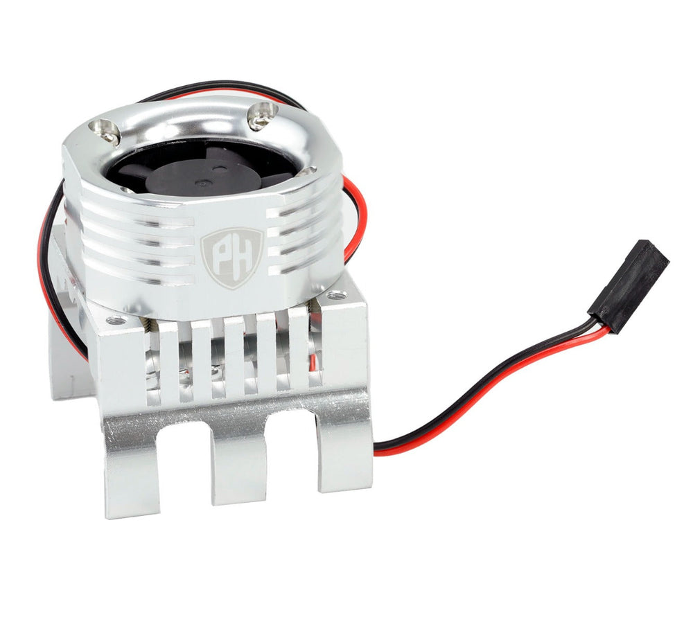 PowerHobby 1/8 Aluminum High Speed LED Lights Cooling Fan Heatsink Mount Silver
