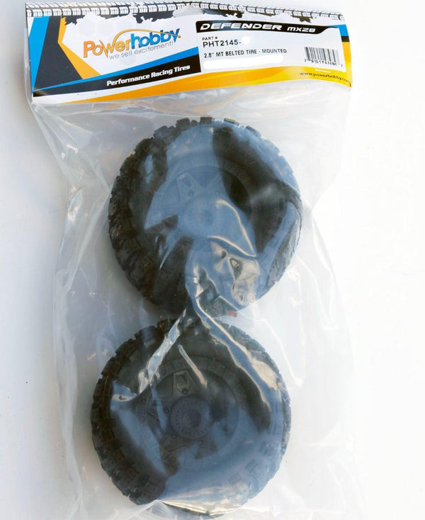 Powerhobby Defender 2.8 Belted All Terrain Tires 17MM 1/2" Offset 1/10 Truck