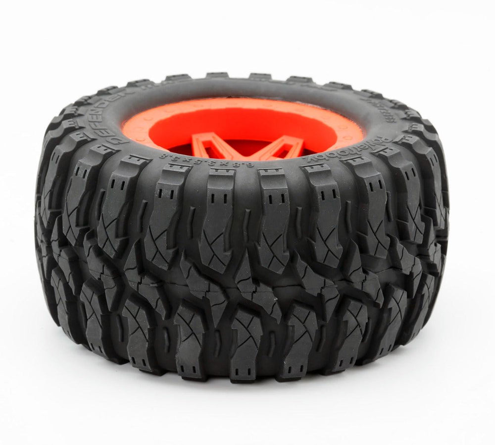 Powerhobby 1/8 Defender 3.8” Belted All Terrain Tires 17MM Mounted Orange