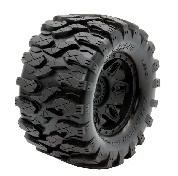 Powerhobby Defender MX Belted All Terrain Tires Mounted 17mm FOR Traxxas Maxx - Echo Six Hobbies