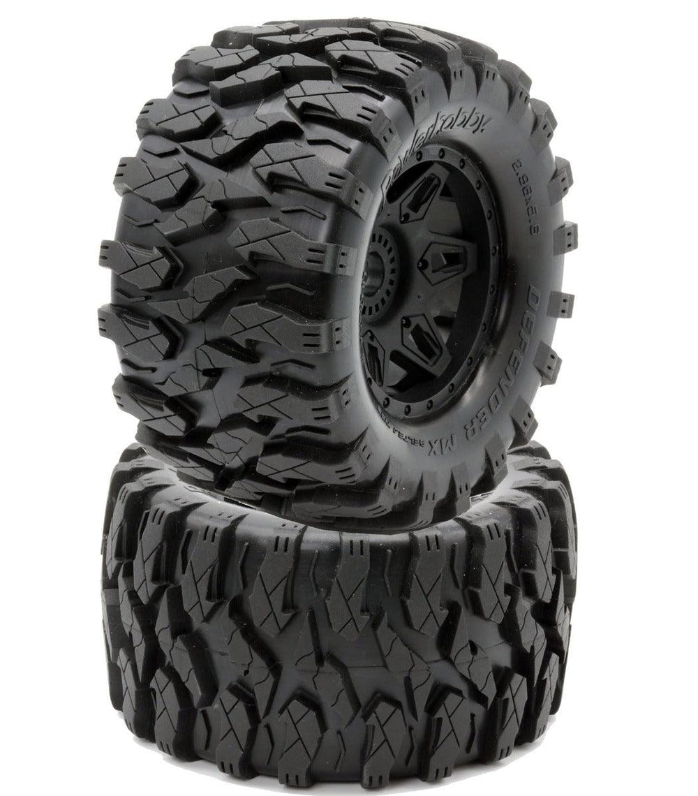 Powerhobby Defender MX Belted All Terrain Tires Mounted 17mm FOR Traxxas Maxx