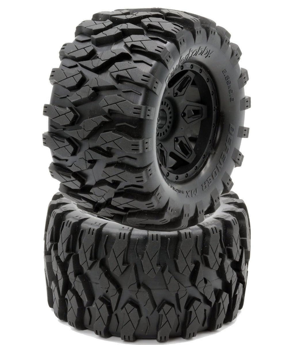 Powerhobby Defender MX Belted All Terrain Tires Mounted 17mm FOR Traxxas Maxx - Echo Six Hobbies