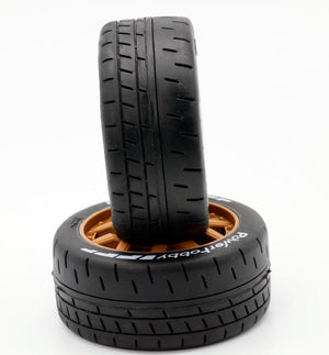 Powerhobby 1/8 GT Beast Belted Mounted Tires 17mm SOFT Brown Wheels
