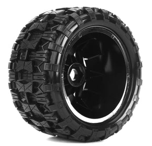 Powerhobby Raptor X Belted Mounted Tires / Wheels Black (4) Arrma Kraton 8s