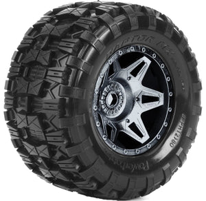 Powerhobby Raptor X Belted Pre-Mounted Tires FOR Traxxas X-Maxx XMaxx Black