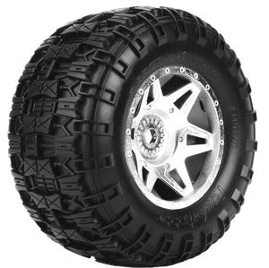 Powerhobby Raptor X Belted Pre-Mounted Tires FOR Traxxas X-Maxx XMaxx Chrome