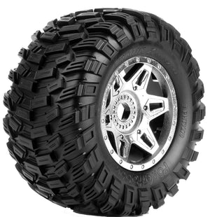 Powerhobby Armor X Belted Pre-Mounted Tires FOR Traxxas X-Maxx XMaxx Chrome