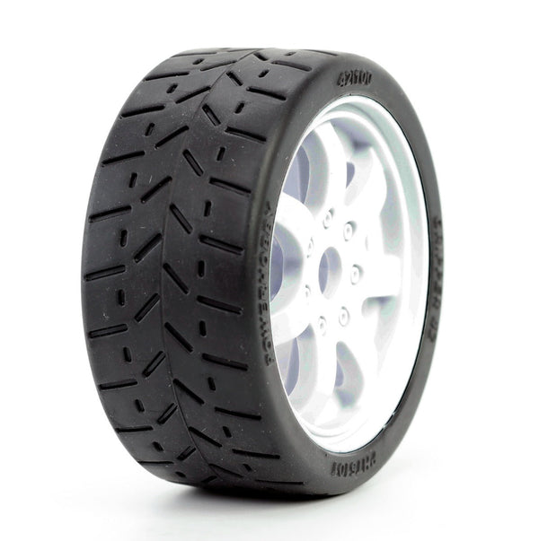 Powerhobby 1/8 Gripper 42/100 Belted Mounted Tires 17mm White Wheels