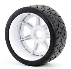 Powerhobby 1/8 Gripper 42/100 Belted Mounted Tires 17mm White Wheels