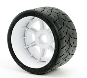 Powerhobby 1/8 Gripper 54/100 Belted Mounted Tires 17mm White Wheels