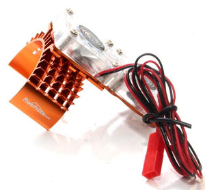 Aluminum Motor Heatsink Twin Dual Cooling Fan Orange FOR Traxxas Slash 4WD / 4X4