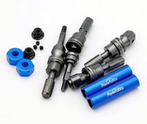 Powerhobby Front Steel Driveshaft / CVD Blue FOR Traxxas Slash / Stampede 4x4