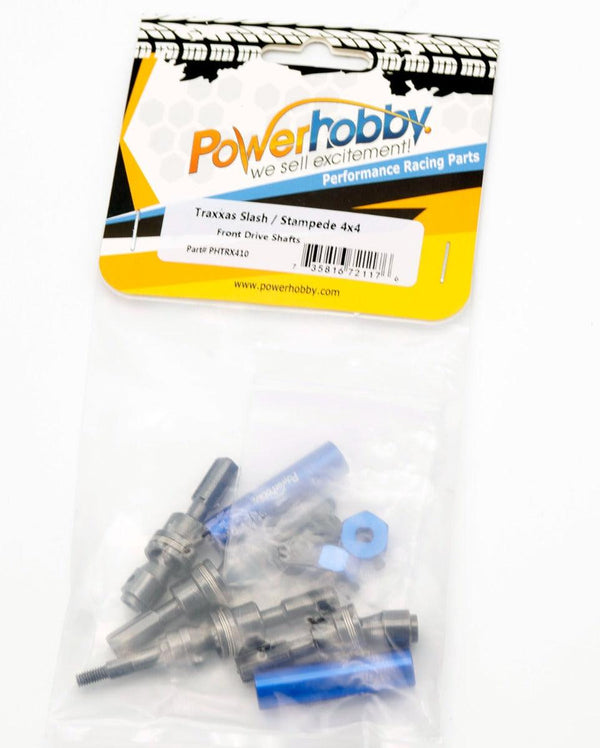 Powerhobby Front Steel Driveshaft / CVD Blue FOR Traxxas Slash / Stampede 4x4