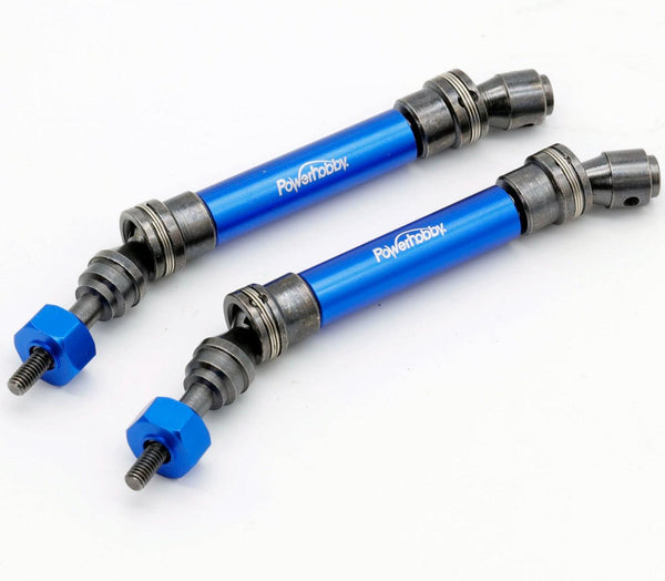 Powerhobby Front Steel Driveshaft / CVD Blue FOR Traxxas Slash / Stampede 4x4