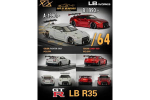 Error404 LB-Works Nissan Skyline GT-R R35 Fighter Grey / Candy Red Limited to 299 Pcs Each 1:64