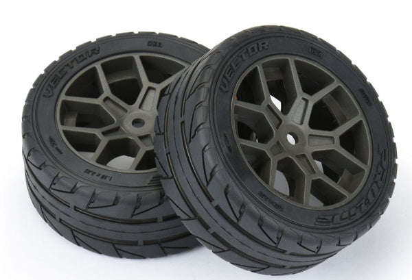 Pro-Line 1/8 Vector S3 35/85 2.4" Belted Mounted Tires 14mm Gray Vendetta