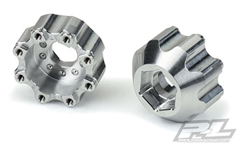 Pro Line 8x32 to 17mm 1/2" Offset Aluminum Hex Adapters For 8x32 3.8" Wheels