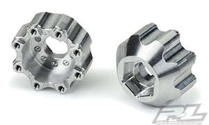 Pro Line 8x32 to 17mm 1/2" Offset Aluminum Hex Adapters For 8x32 3.8" Wheels