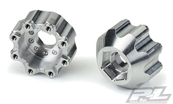 Pro Line 8x32 to 17mm 1/2" Offset Aluminum Hex Adapters For 8x32 3.8" Wheels