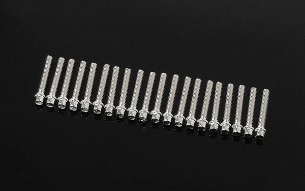 Miniature Scale Hex Bolts (M2 x 12mm) (Silver)