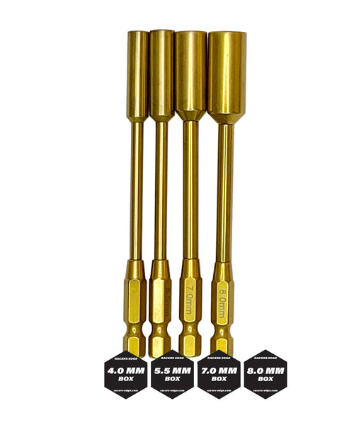 Racers Edge Titanium Metric Nut Tips, Power Tool Replacements (4pcs)