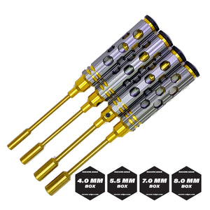 Racers Edge Premium Nut Driver Set Gold Ink Honeycomb Handle w/