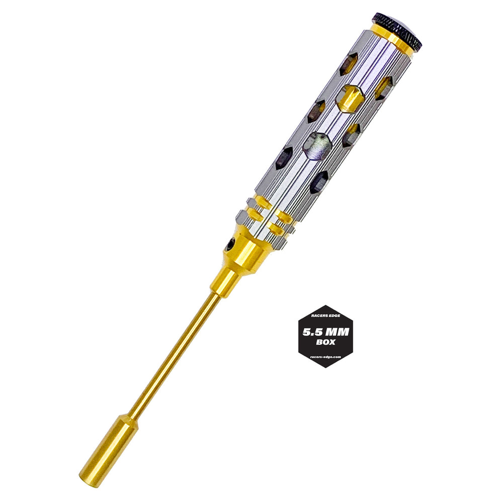 Racers Edge 5.5mm Nut Driver Gold Ink Honeycomb Handle w/ Titanium