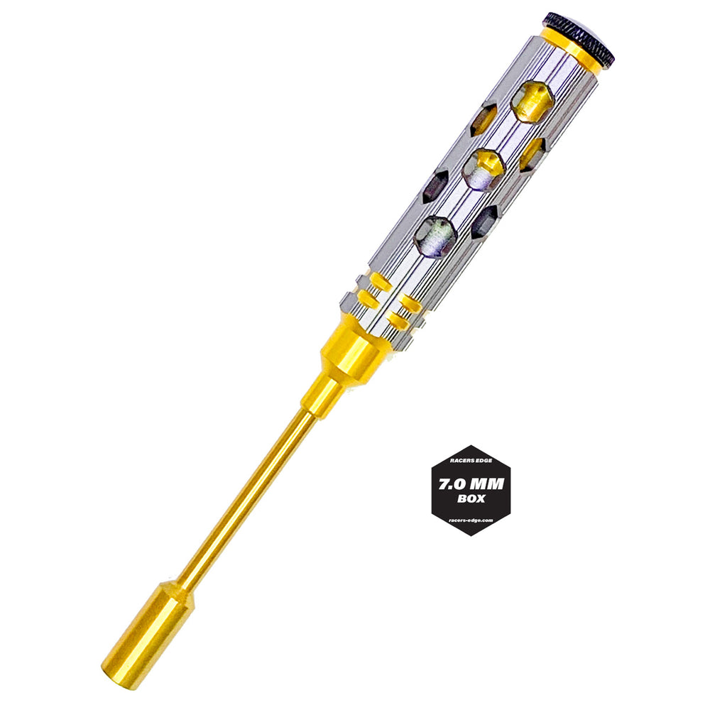 Racers Edge 7mm Nut Driver Gold Ink Honeycomb Handle w/ Titanium