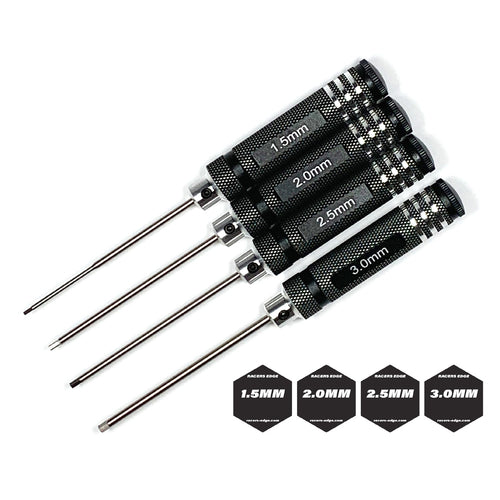Racers Edge Metric High Speed Steel Hex Driver Set w/ Black Handles