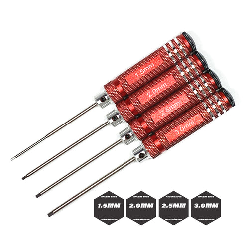 Racers Edge Metric High Speed Steel Hex Driver Set w/ Red Handles