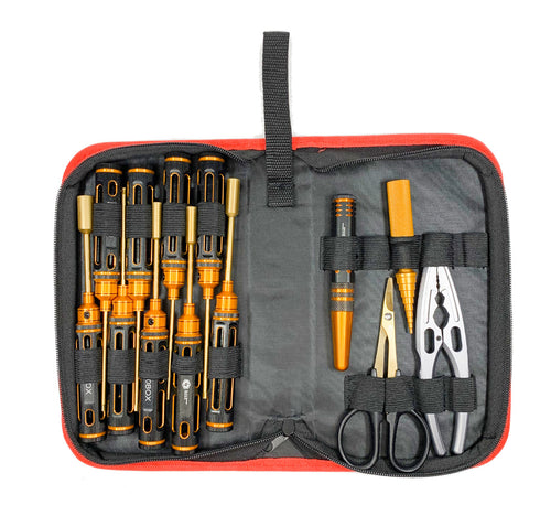 Racers Edge Big Handle Black Gold Metric Tool Set w/Premium Bag (13pcs)