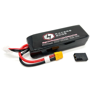 Racers Edge 5000mAh 3S 11.1V 60C Soft Pack Lipo Battery XT60 w/TRX Adapt