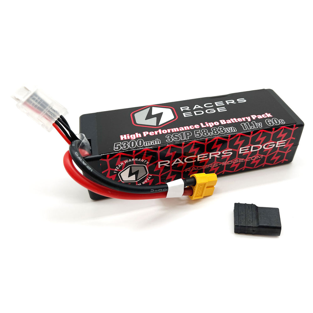 Racers Edge 5300mAh 3S 11.1V 60C Hard Case Lipo Battery XT60 w/TRX Adapt