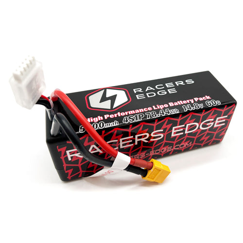 Racers Edge 5300mAh 4S 14.8V 60C Hard Case Lipo Battery w/ XT60 Connector
