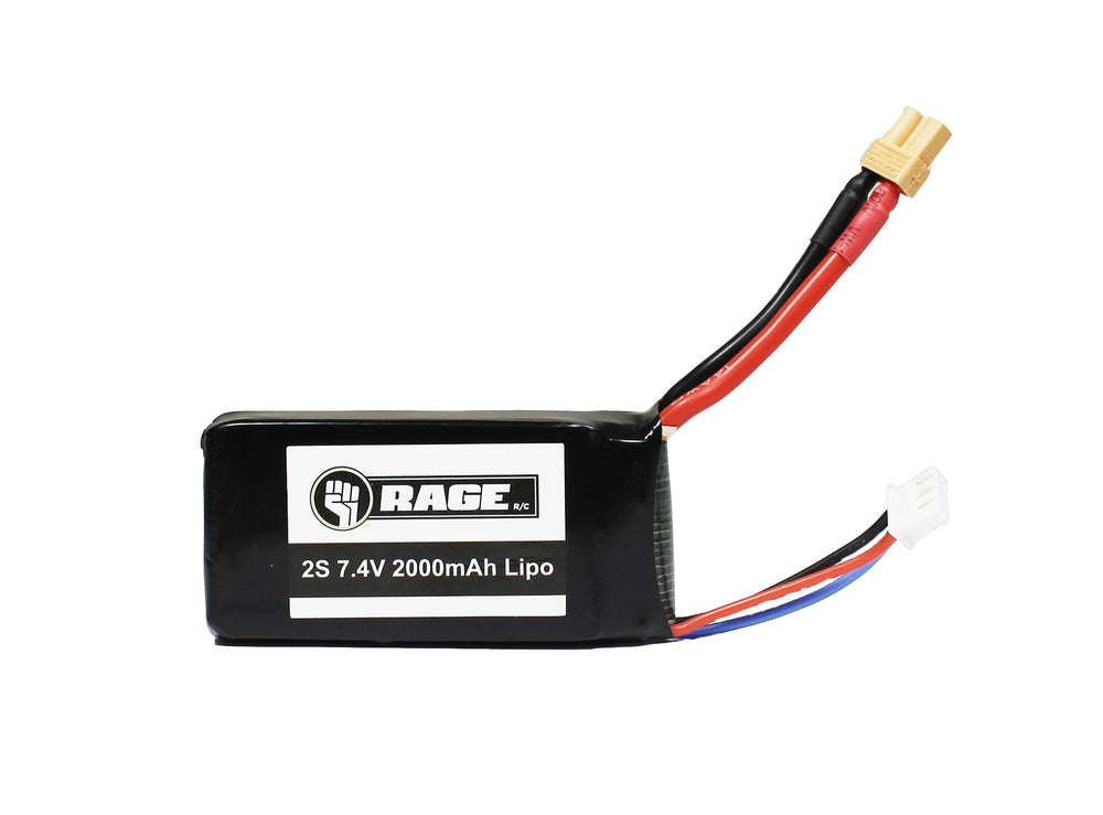 Rage R/C 2S 7.4V 2000mAh Lipo Battery with XT30 Connector
