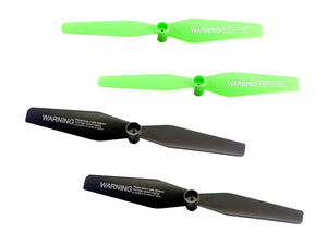 Rage R/C Propeller Set (4) Green/Black (2 of each color); Stinger 2.0
