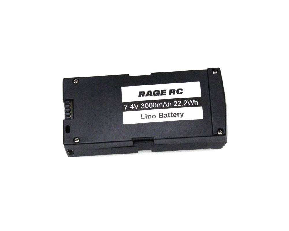 Rage R/C 2S 7.4V 3000 mAh Battery w/ Case; Stinger GPS
