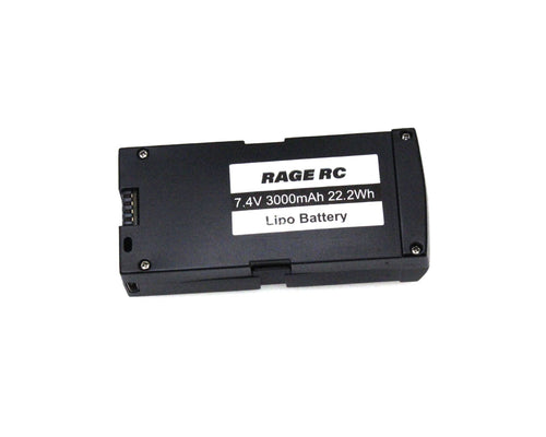 Rage R/C 2S 7.4V 3000 mAh Battery w/ Case; Stinger GPS