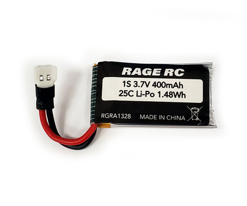Rage R/C 3.7V 400mAh 25C LiPo Battery; Warbirds, Super Cub MX4