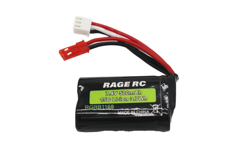 Rage R/C 7.4v, 500mAh Li-ion Battery; LightWave