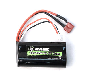 Rage R/C 7.4V 2S 1500mAh Li-ion Battery; Black Marlin, BM EX