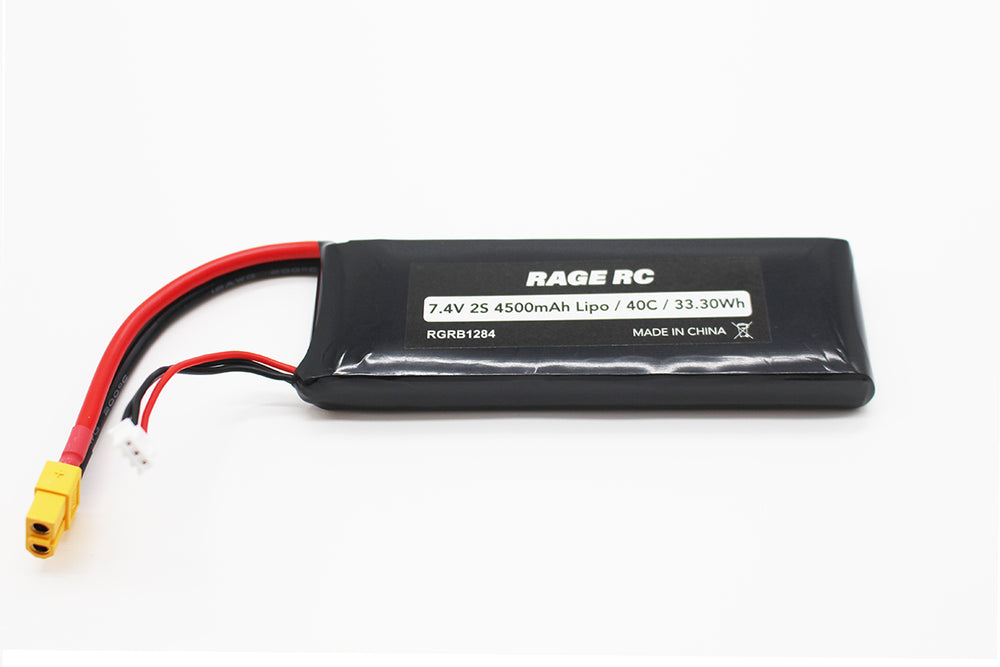 Rage R/C 2S 7.4V 4500mAh 40C Battery Pack with XT60; Velocity 900BL