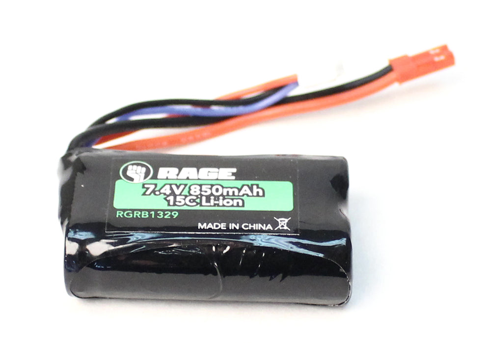 Rage R/C 7.4V 2S 850mAh Battery w/ JST Connector: Eclipse