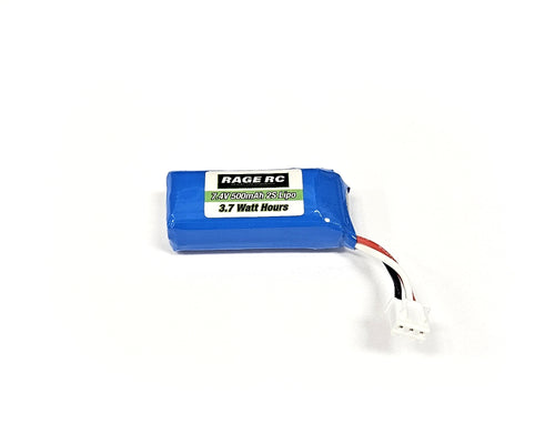 Rage R/C 7.4V 500mAh LiPo Battery; Mini Trek