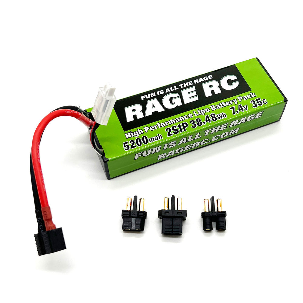Rage R/C 5200mAh 2S 7.4V 35C Hard Case LiPo Battery w/Uni Connector